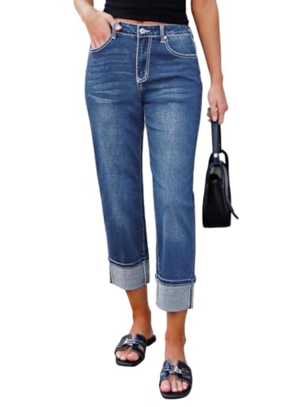 Talbots women’s‎ size 12 midrise jeans with cuffed bottom